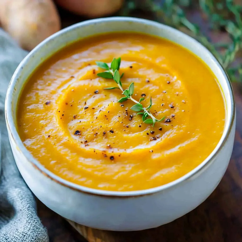 Slow Cooker Butternut Squash and Sweet Potato Soup
