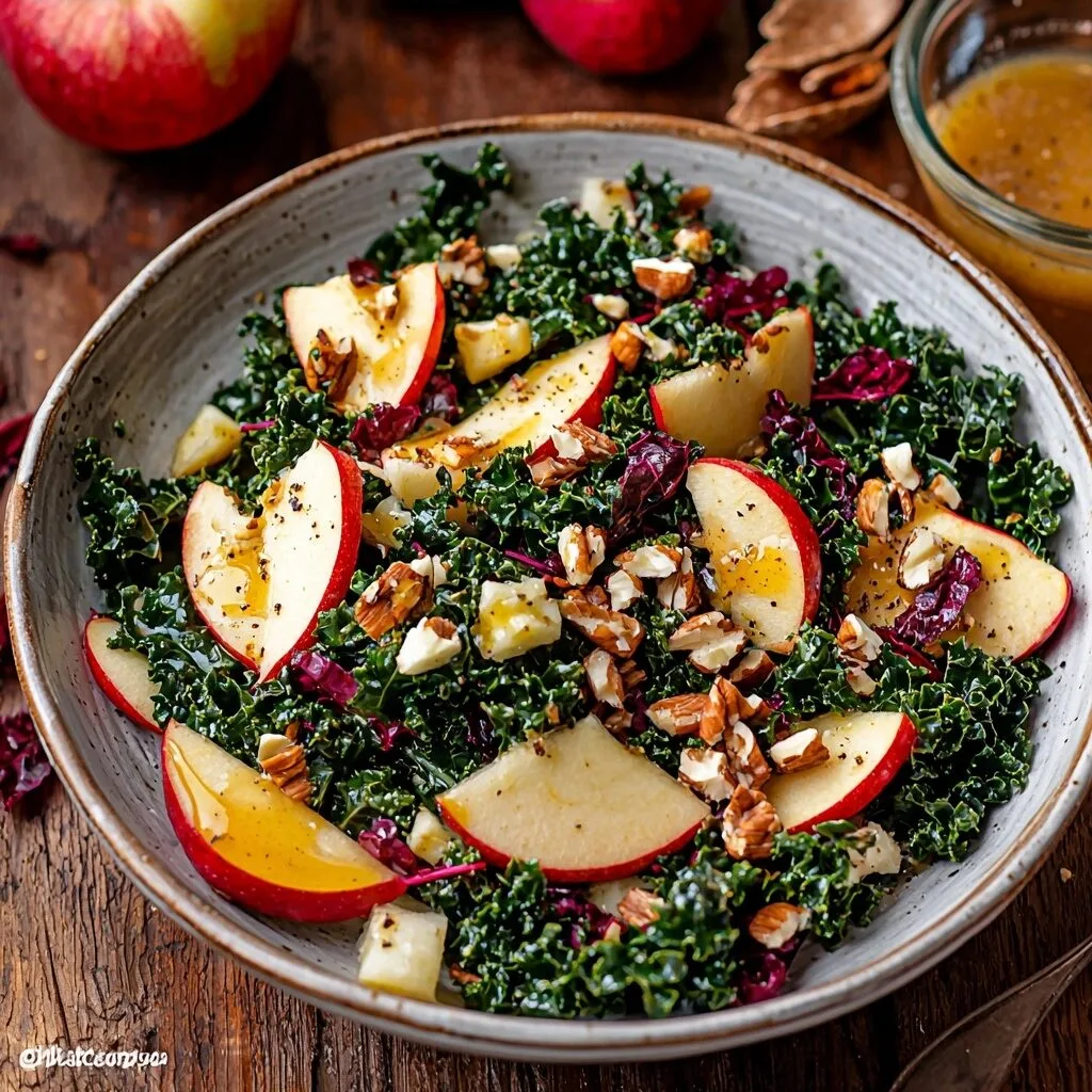 Autumn Kale Harvest Salad with Apple Cider Vinaigrette