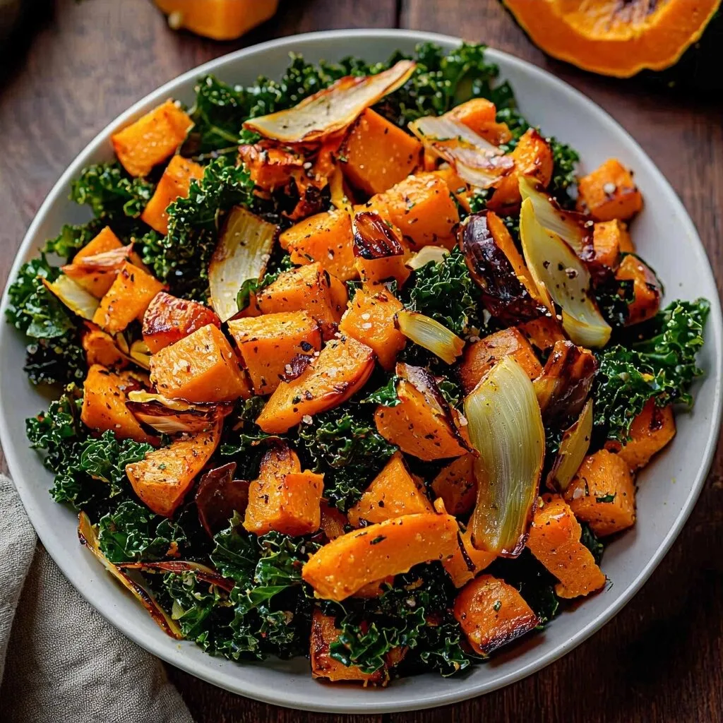 Roasted Butternut Squash Kale Salad