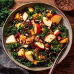 Vegan Fall Harvest Salad with Apples and Kale
