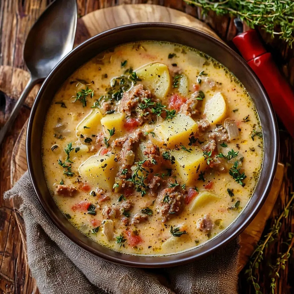Creamy Potato Soup with Italian Sausage