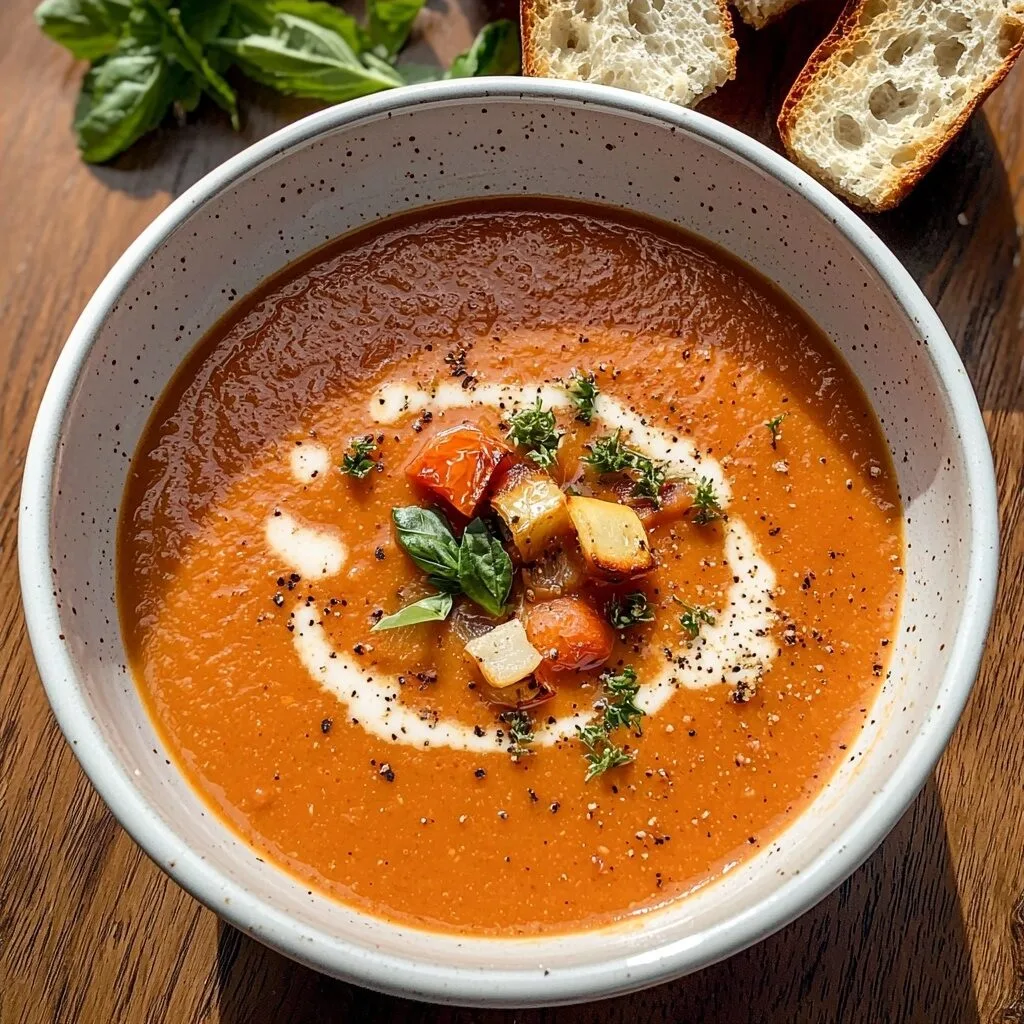 Easy Roasted Garlic Tomato Soup