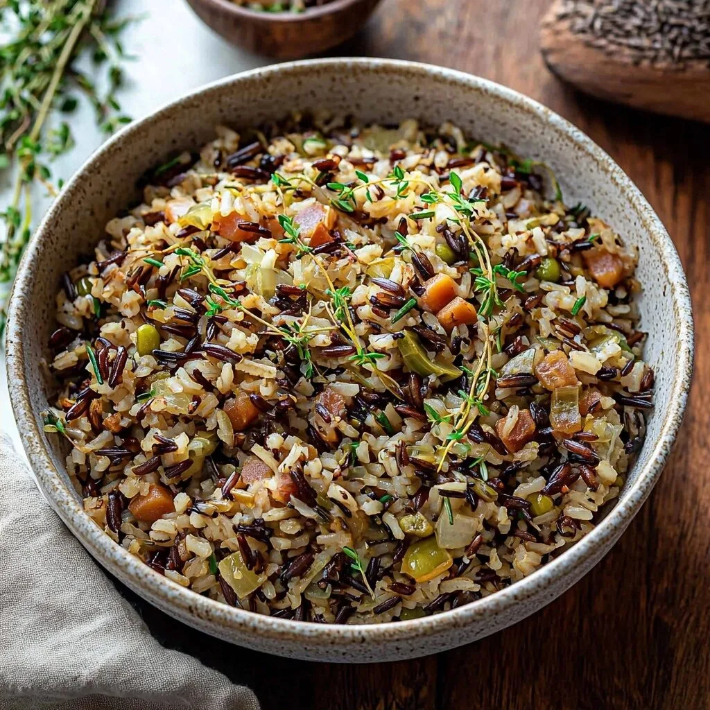 Hearty Wild Rice Pilaf with Brussels Sprouts and Apples