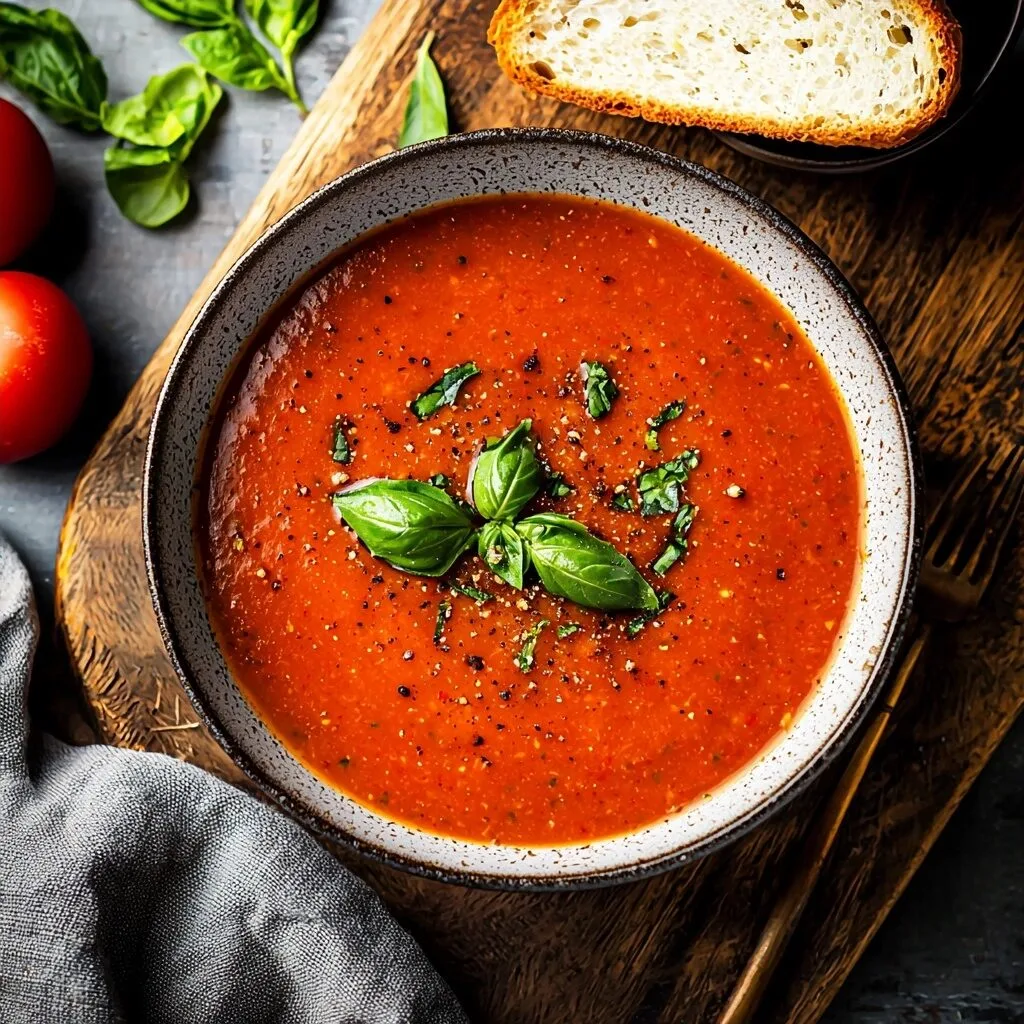 Homemade Roasted Tomato Basil Soup
