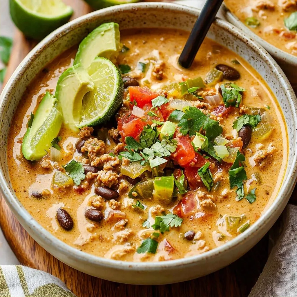 Creamy Taco Soup with Ground Turkey