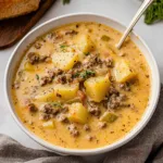 Creamy and Comforting Potato Cheeseburger Soup