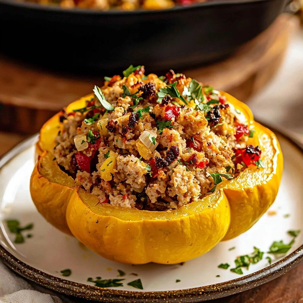 Ground Turkey Stuffed Acorn Squash