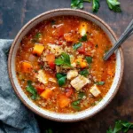 Crockpot Italian Chicken Quinoa and Vegetable Soup