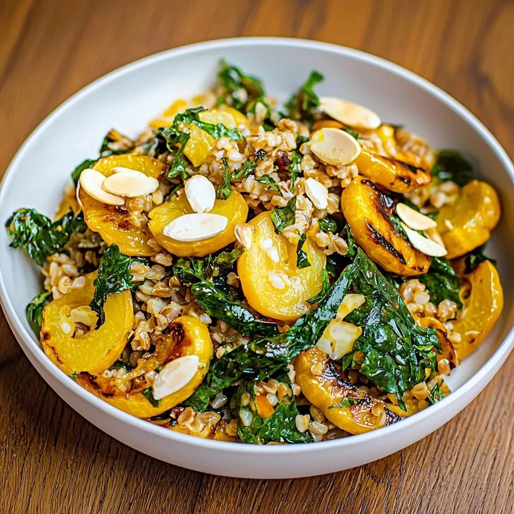 Roasted Delicata Squash And Farro Salad