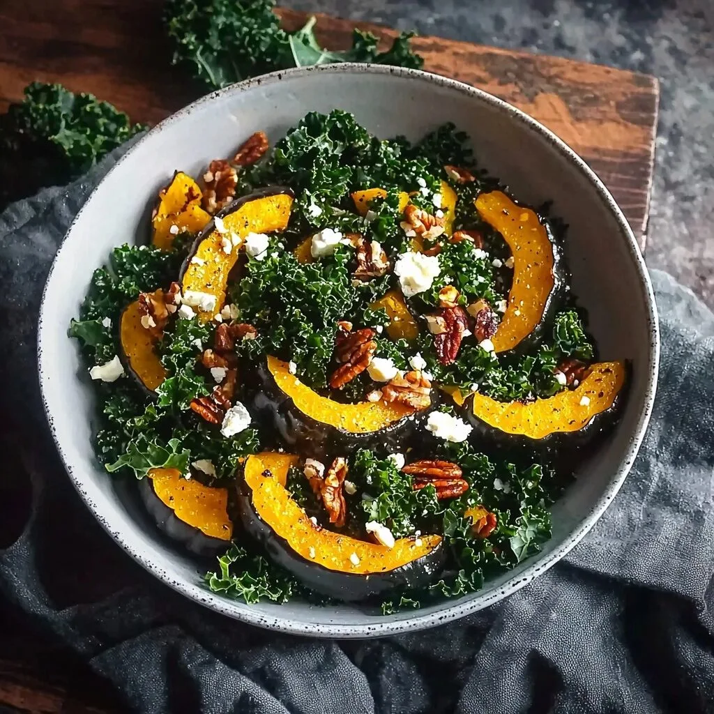 Savory Acorn Squash and Kale Salad