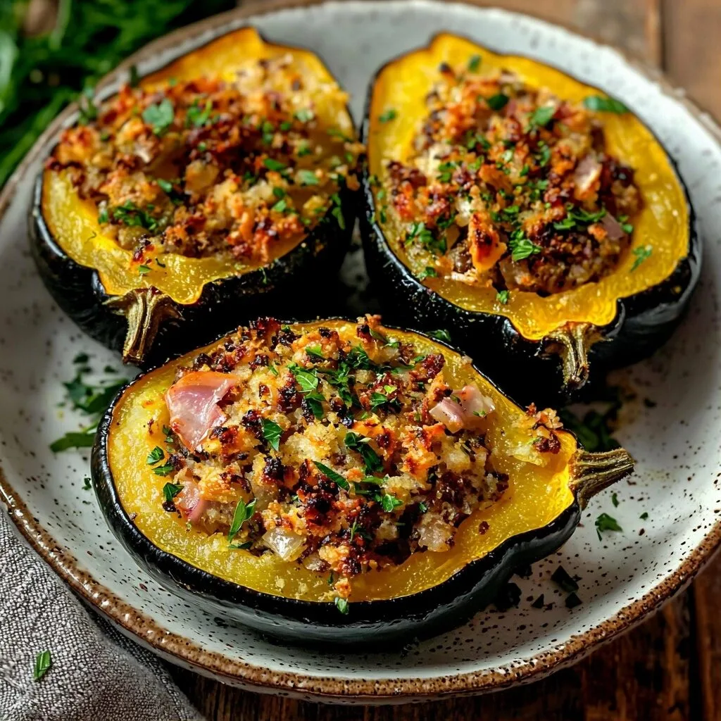 Easy and Savory Stuffed Acorn Squash