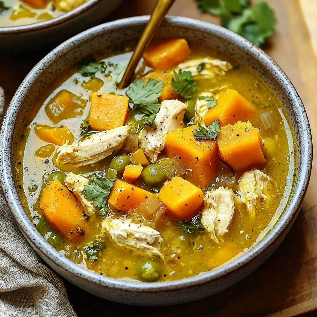 Butternut Squash Green Chile Chicken Soup