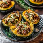 Rustic Sausage Stuffed Acorn Squash