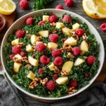Raspberry Apple Kale Salad with Lemon Dressing