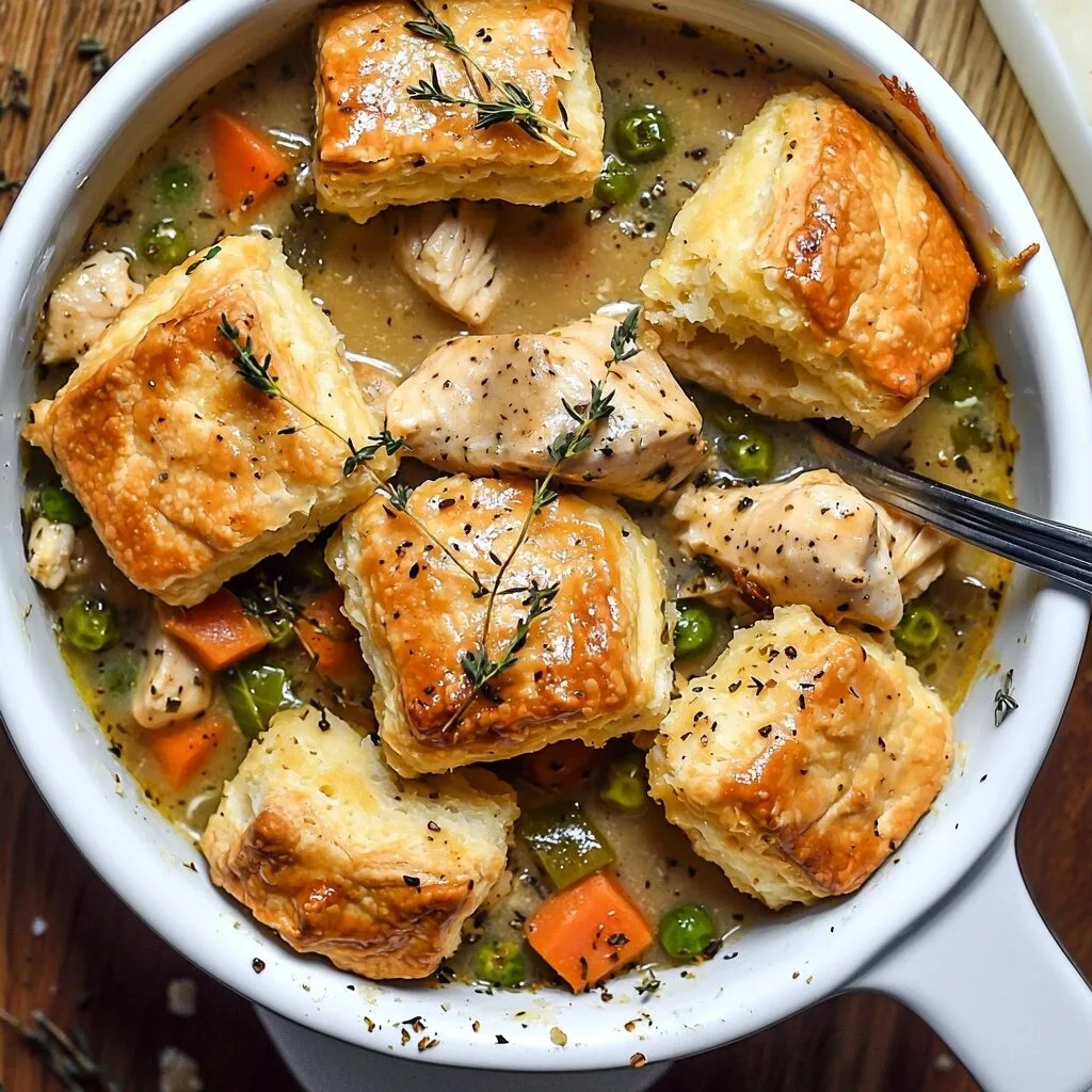 Chicken Pot Pie with Biscuit Crust