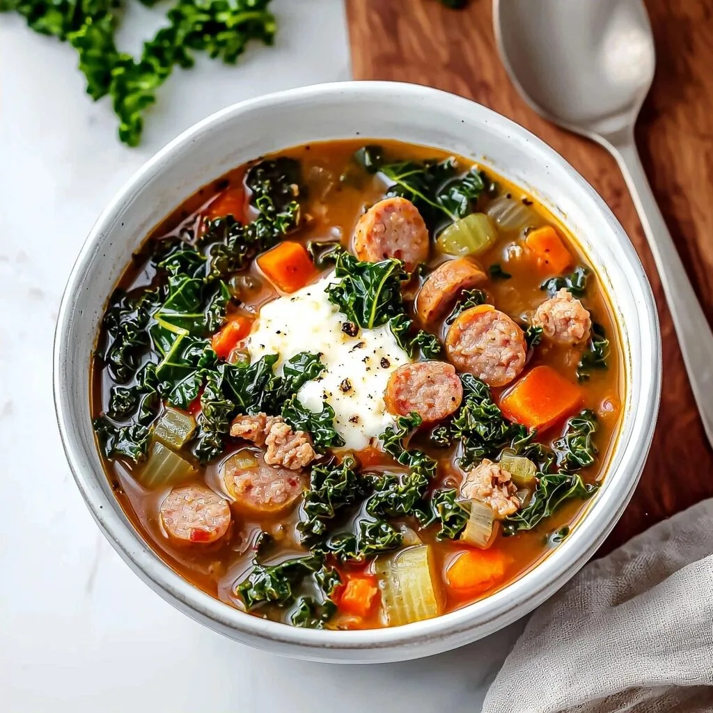 Turkey Sausage and Kale Soup