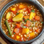 Easy Slow Cooker Vegetable Barley Soup (8+ Vegetables)