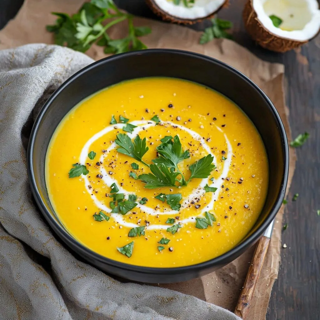 Low Carb Butternut Squash Soup with Coconut Milk