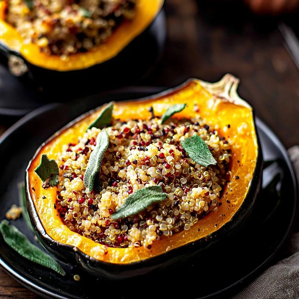 Stuffed Air Fryer Acorn Squash with Quinoa