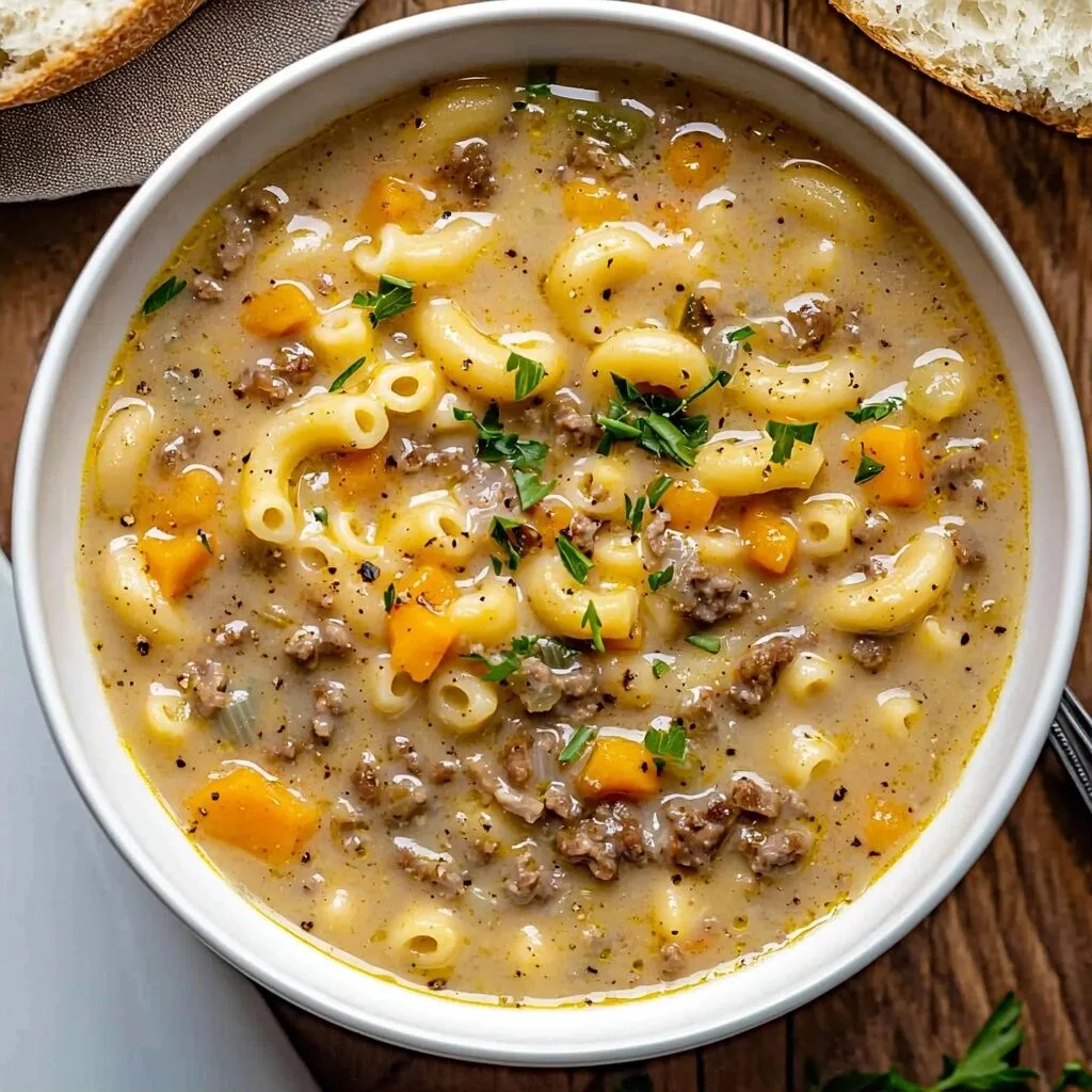 Cheeseburger Macaroni Soup