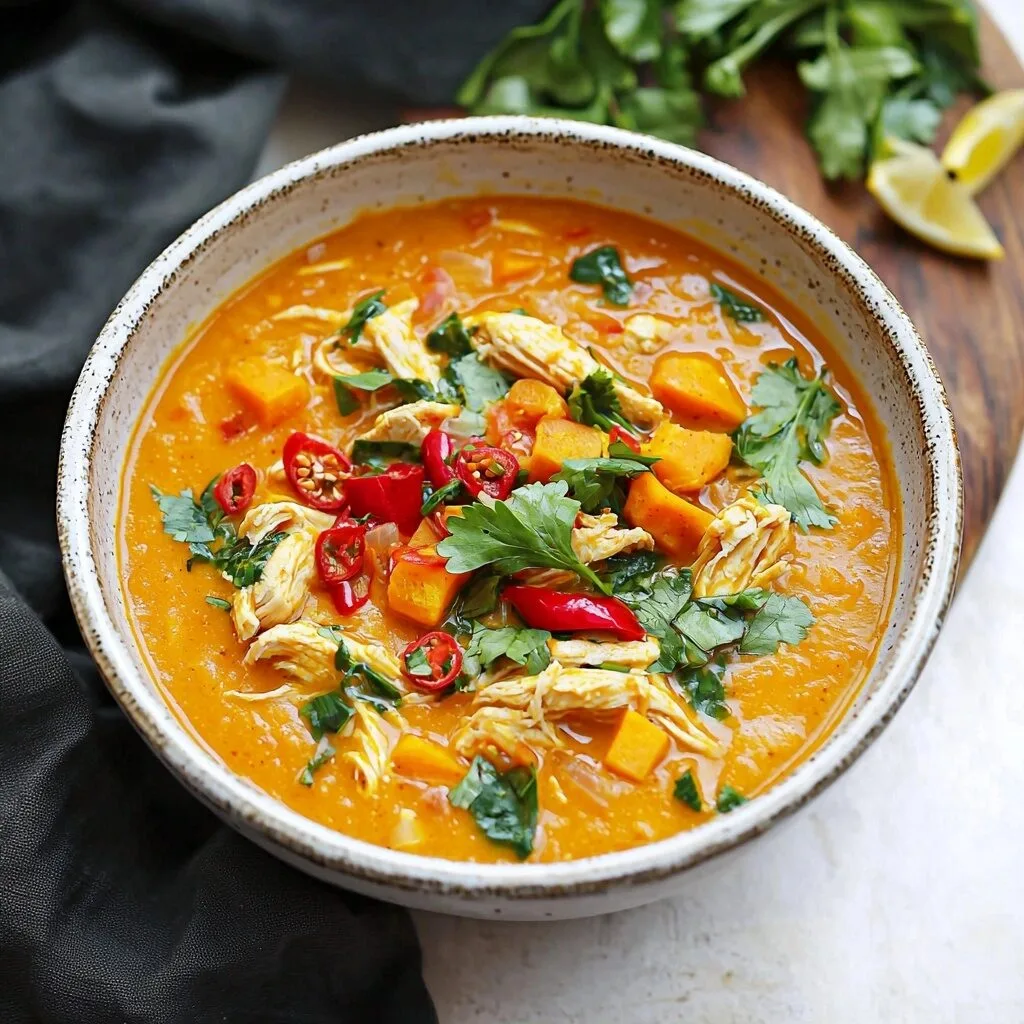 Slow Cooker Thai Chicken and Butternut Soup