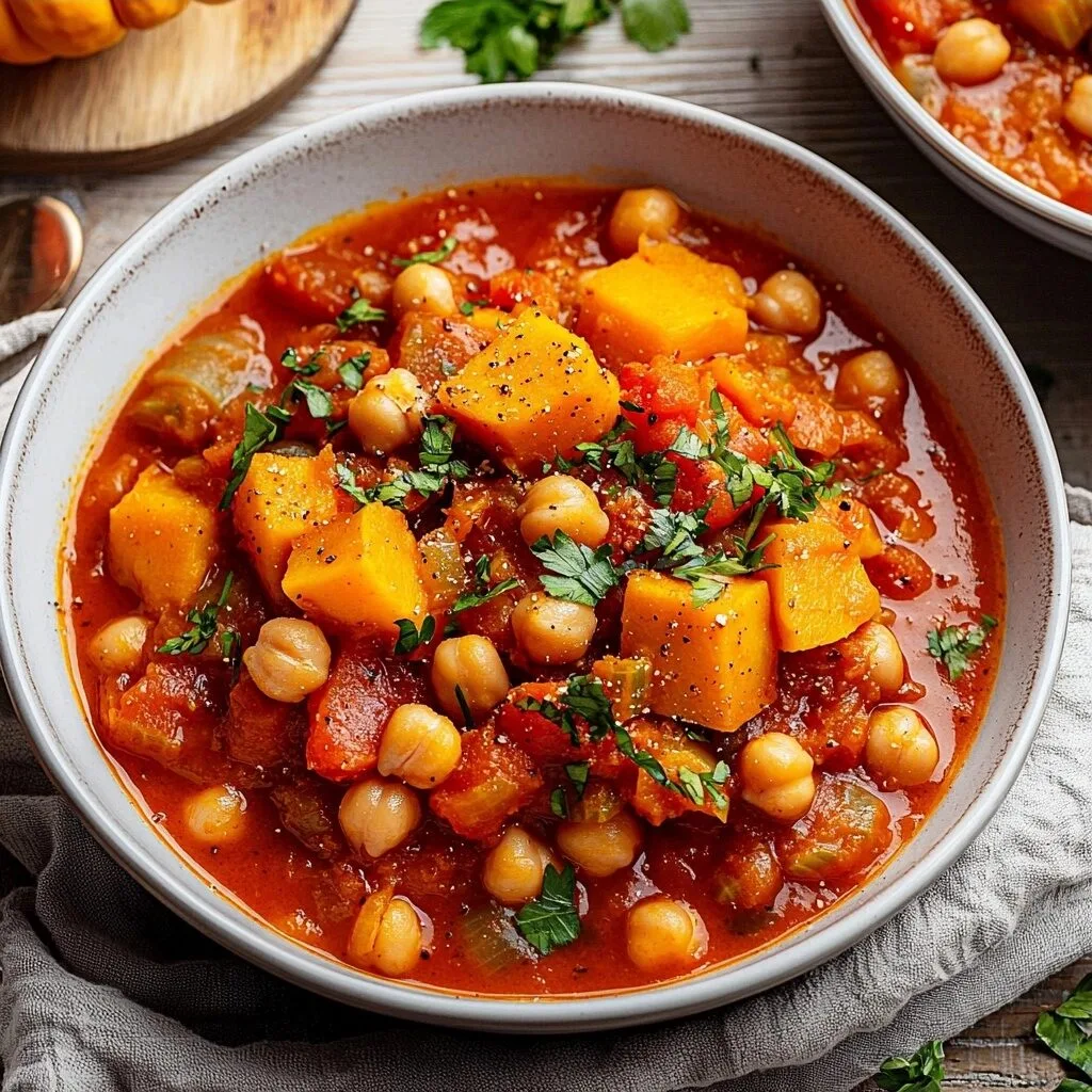 Moroccan Pumpkin Stew with Chickpeas