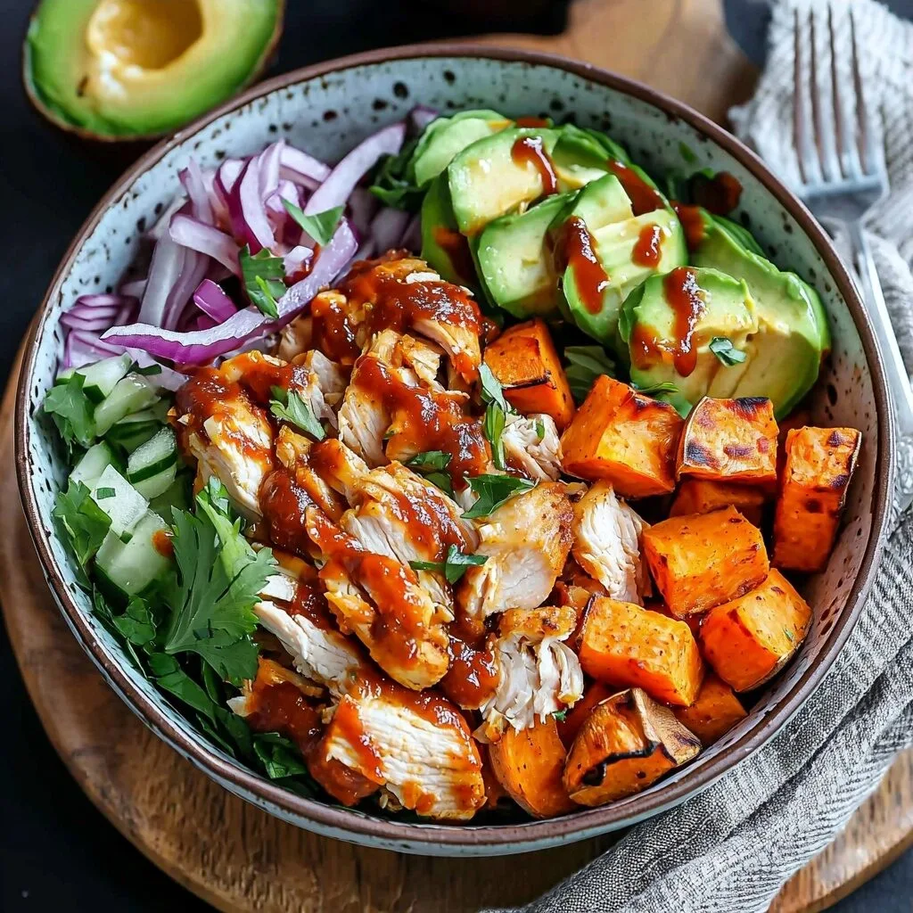 The Best BBQ Chicken Sweet Potato Bowl