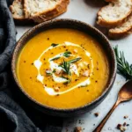 Creamy Roasted Pumpkin Soup with Rosemary