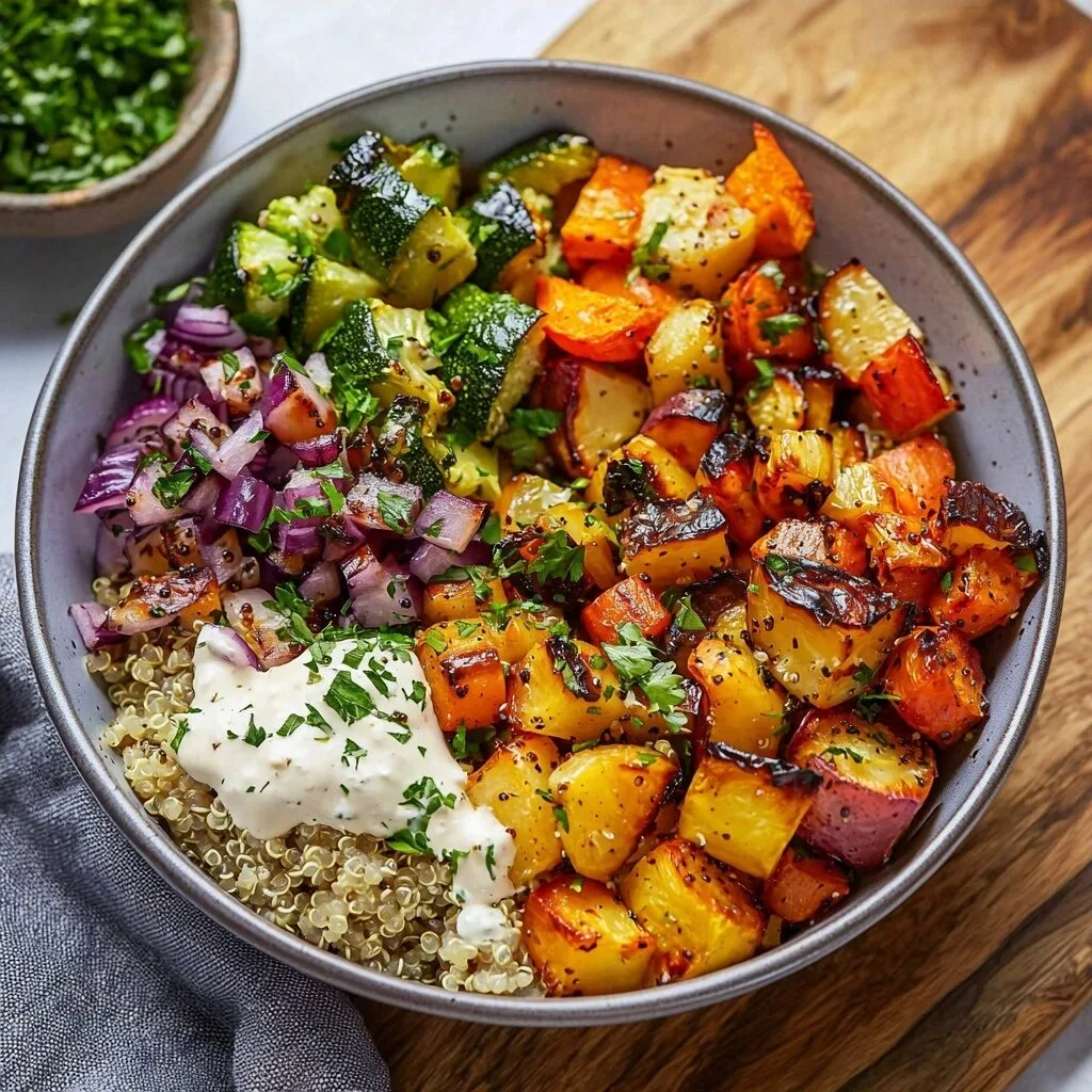 Quinoa Bowl Recipe with Roasted Vegetables